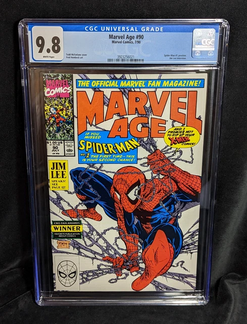 Marvel Age # 90 CGC 9.8 WHITE Todd McFarlane Spider-Man Preview Jim Lee