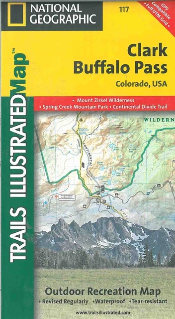 National Geographic Trails Illustrated Colorado Clark, Buffalo Pass Topo Map 117