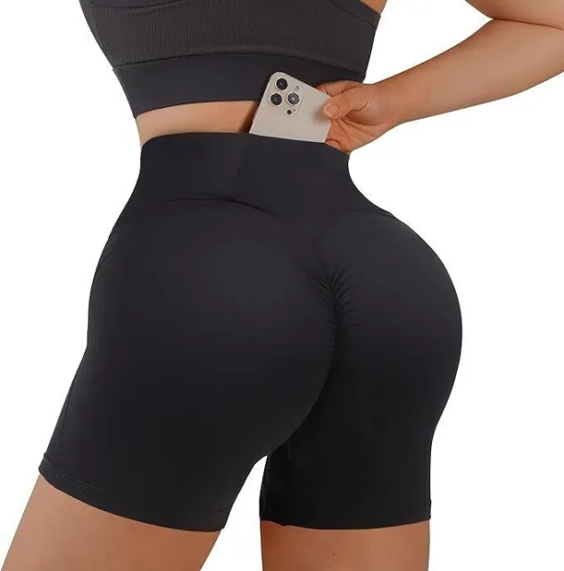 Pantaloncini da palestra RXRXCO Donna V Croce Vita Alta Butt Lift Scrunch Bum S UK 6-8