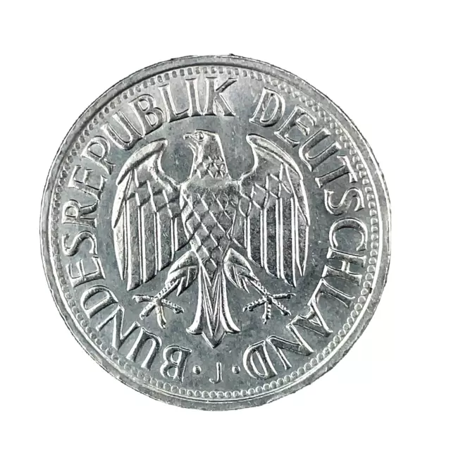 1969 J German Federal Republic One Deutsche 1 Mark BU. Coin  KM#110