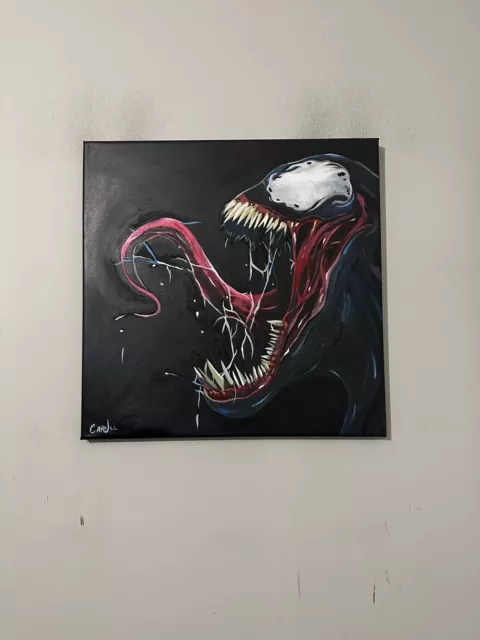 Venom Comic Movie 18"x18" Pop Art Painting Chris Cargill