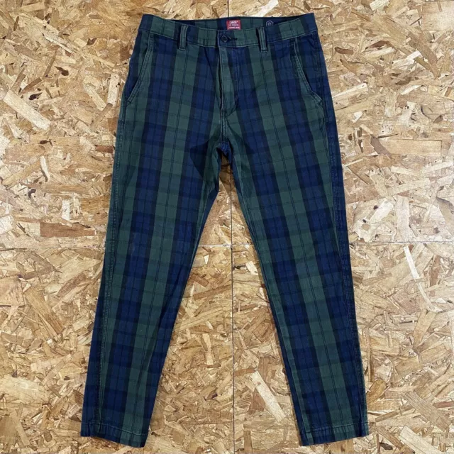 Levis XX Chino Standard Taper Blue & Green Plaid Pants Size 31" x 28"