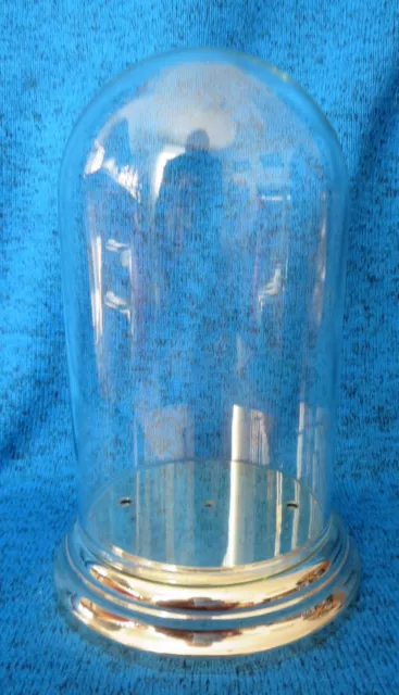 Glassturz Glasdom 13,5 cm hoch x 7,6 cm rund Klosterarbeit Uhren Pendulen