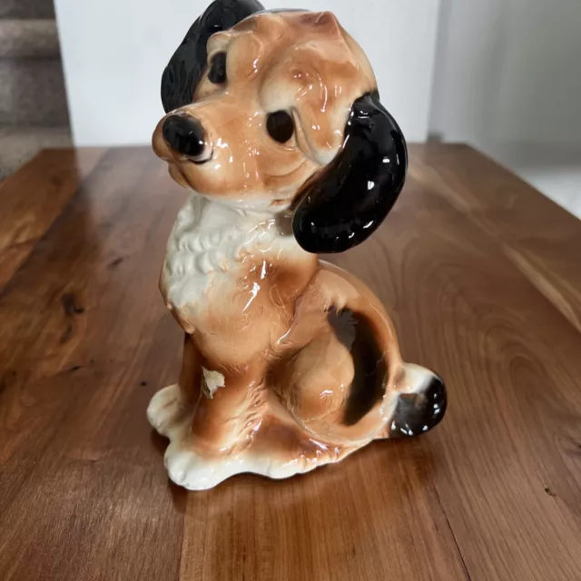Vtg Royal Copley Dog Puppy Figurine Large Beagle Hound  9”