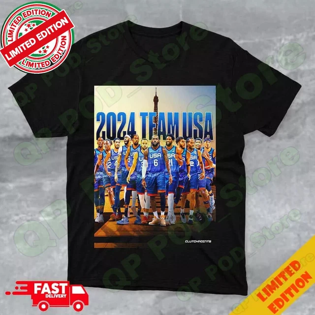 2024 TEAM USA Basketball Roster For Fourth Olympic Games TShirt S5XL