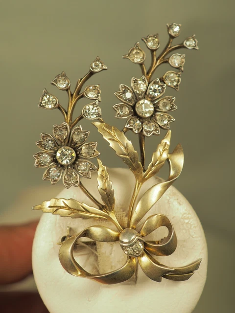 Broche Ancienne Argent Massif Art Déco Art Nouveau - Feuillage Et Perle, Poinçon 925