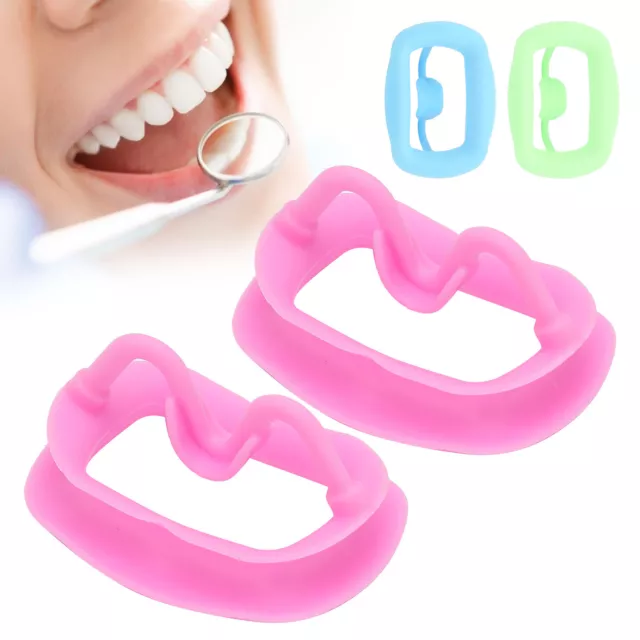 2pcs Silicone Cheek Retractor Reusable Portable Dental Mouth Opener For Oral Ins