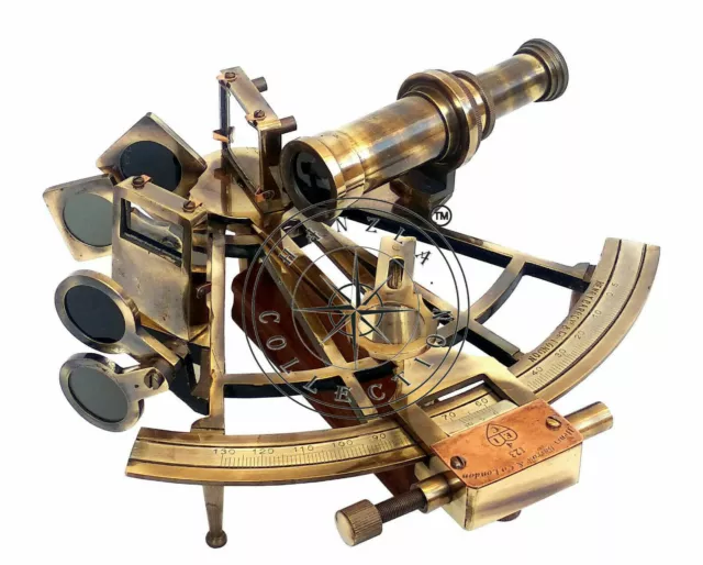 Marine Captain Sextant - Brass Nautical Astrolabe 8" - Henry Barrow & Co. London