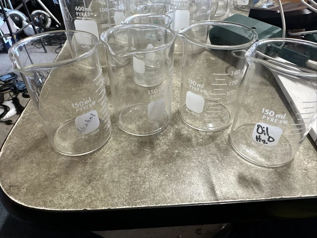 4x Pryex 150mL Double Scale Graduated Low Form Griffin Beaker 20-140