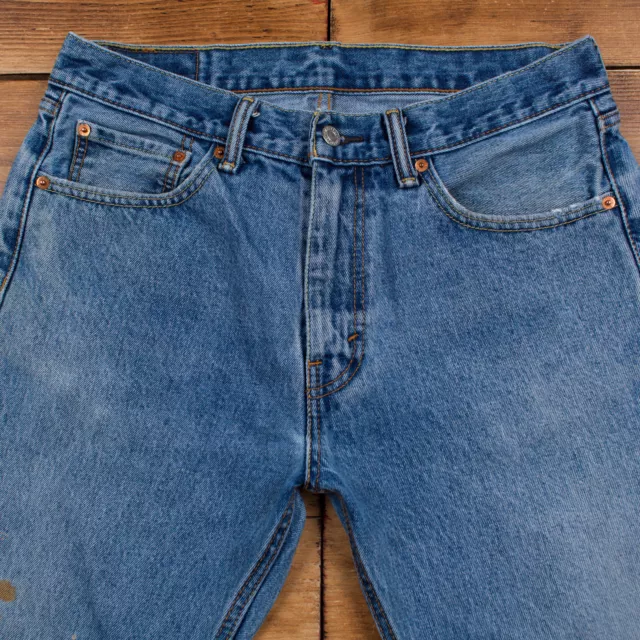 VINTAGE LEVIS 505 Jeans 33 x 30 Stonewash Straight Blue Red Tab Denim ...