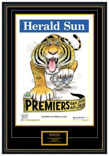 Presale 2020 Afl Premiers Richmond Tigers Premiership Mark Knight Weg Framed