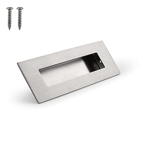 Fashion Furniture Direct 2 Pieces Rectangle Recessed Barn Door Handle Stainless