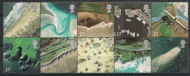 GB Stamps 2002 British Coastlines Set Block of 10 SG2265-2274 UMM