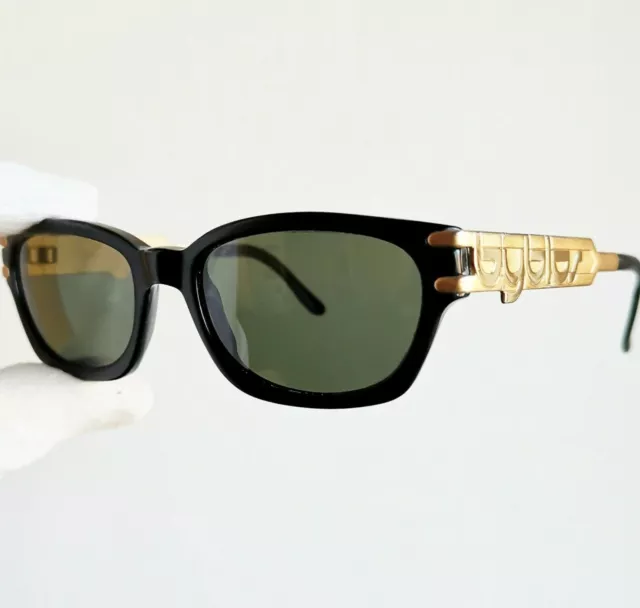 occhiali da sole BYBLOS sunglasses vintage black gold b170-s crystal lens square