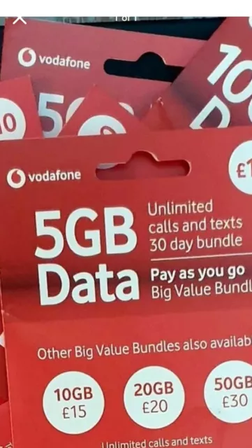 100 x Vodafone PAYG SIM CARDS BULK MOBILE PHONE NUMBER CHEAP WHOLESALE JOB LOT V