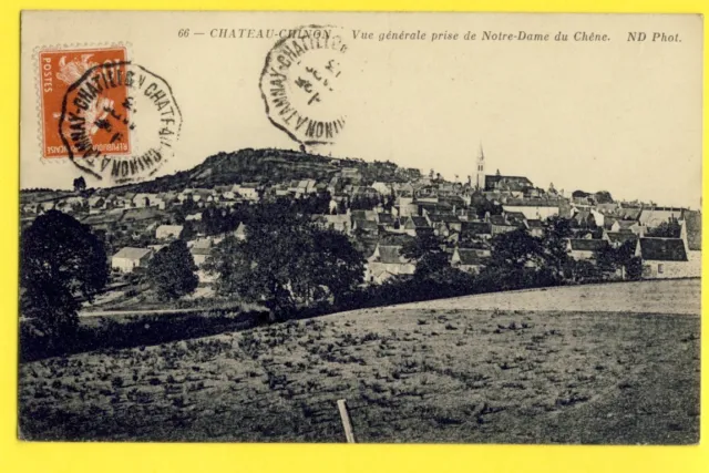 cpa Nièvre Cachet Rare CHINON CHINON A TAMNAY CHATILLON in 1913 General View