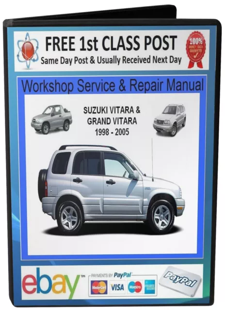 Suzuki Vitara & Grand Vitara 1998-2005 Workshop Service Repair Manual On Cd