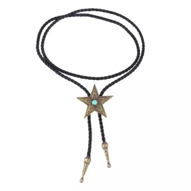 PU Collier tissé en cuir Alliage Ceinture Vintage Star Nouveau Y2k Collier