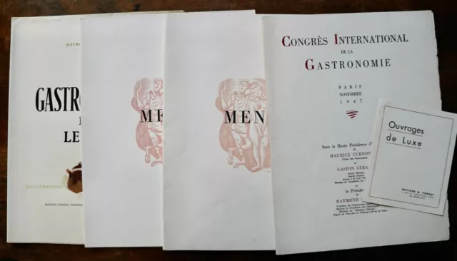 Brunet Raymond Gastronomie 1947 Menus Essais Curnonsky Voir Description......