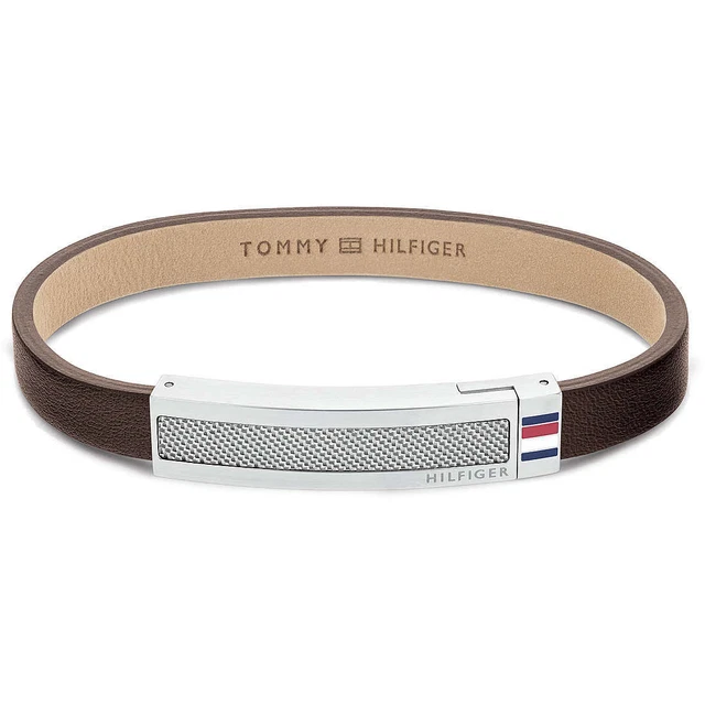 Bracelet Homme TOMMY HILFIGER WOVEN TEXTURE 2790397 Cuir Brun