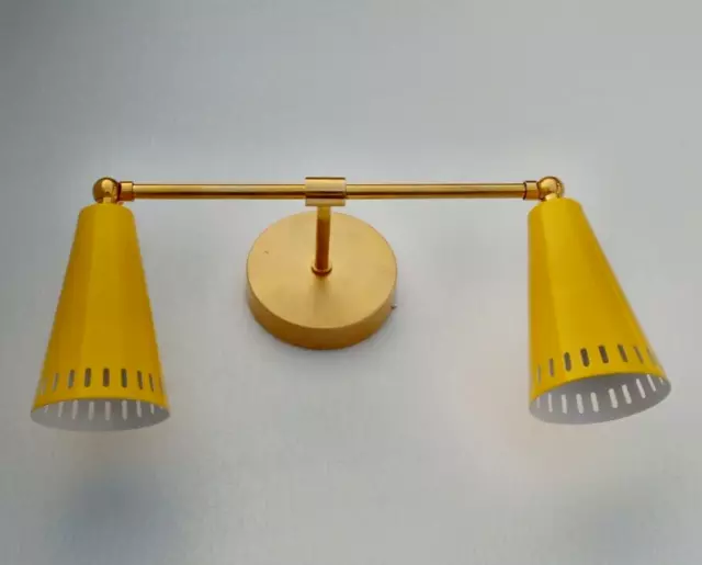 1950'S Mid-Century Modern  Brass Wall Sconce Italian Sputnik Wall Fixture Indus