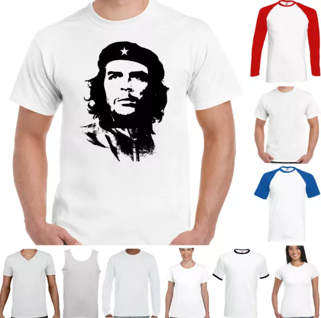 Che Guevara T-Shirt Uomo Cuba Icona Freedom Fighter Viso Silhouette Unisex Top