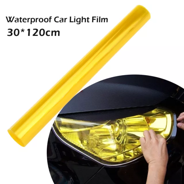 30×120CM Car Light Film Tint Vinyl Sheet Decoration Yellow