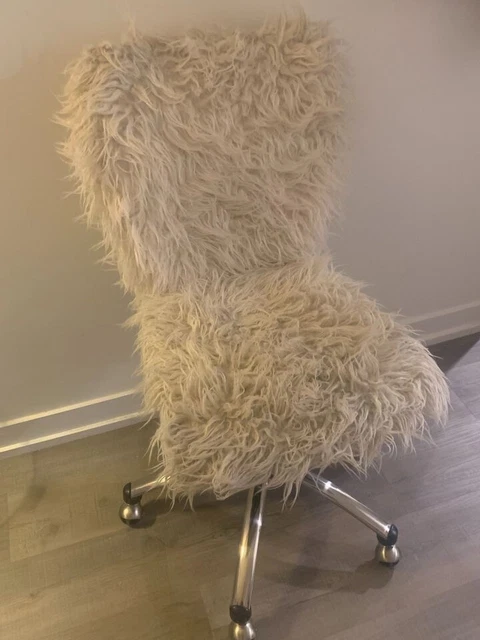 Pottery Barn Teen Furlicious Ivory Airgo Swivel Desk Chair