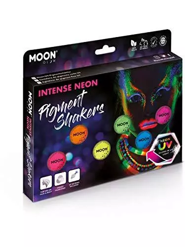 Smiffys Moon Glow Intense Neon UV Pigment Shakers, Assorte