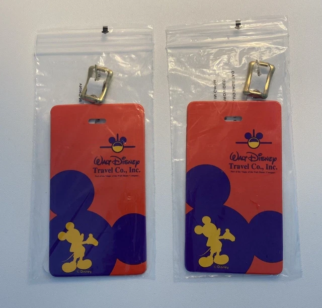 WALT DISNEY TRAVEL Company Mickey Mouse Disneyland 1990s Luggage Tag