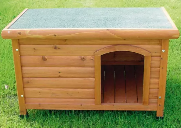 CUCCE PER CANI CANILE SHELTER LARGE 115x82x78 IN LEGNO CON TETTO APRIBILE