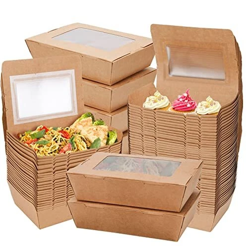40 Oz Take Out Food Containers 50 Pack Disposable Kraft Paper Food Container T