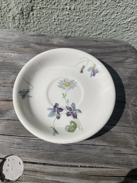 Vtg Railroad Violets and Daisies Saucer ONLY Syracuse China EUC 2-KK Feb 1956