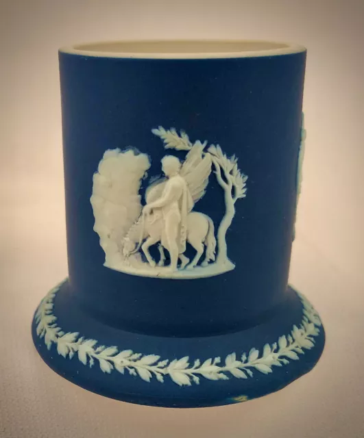 Antique Wedgwood Jasperware Tooth Pick Holder, Dark Blue