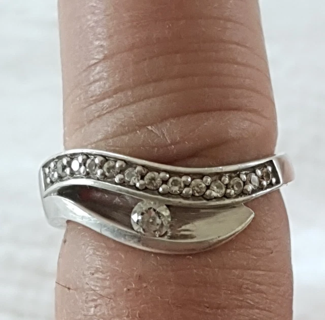 Bague Ancienne En Argent Massif Avec Émaux De Limoges - Taille 54 - Occasion Bon État
