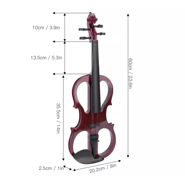 4/4 Electric acoustic violin String Maple Wood Violin with Tuner Bow String Box 3