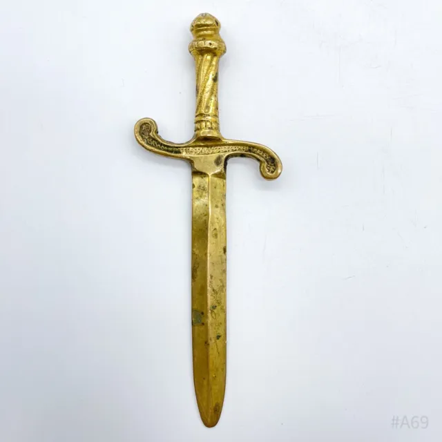 Vintage Luxus Messing Brieföffner in Schwertform, Brieföffner „Schwert“ 20 cm 3