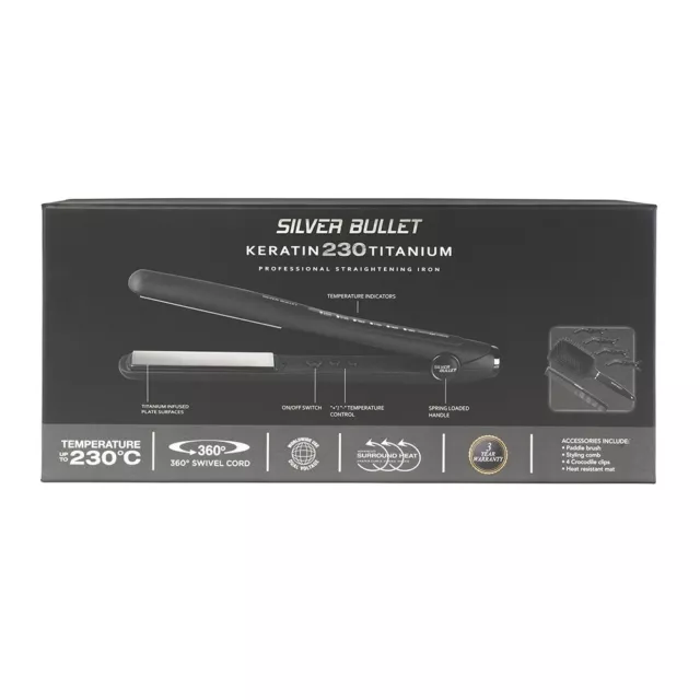 Silver Bullet Keratin 230 Titanium Hair Straightener + Accesories Silverbullet