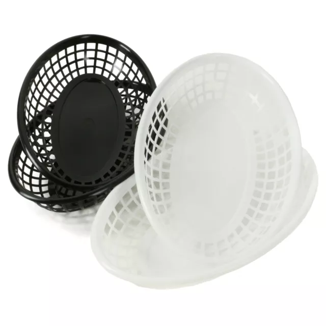 BLACK & WHITE SERVING TRAYS Food Basket Dish Bowl Camping Picnic Choose Amount