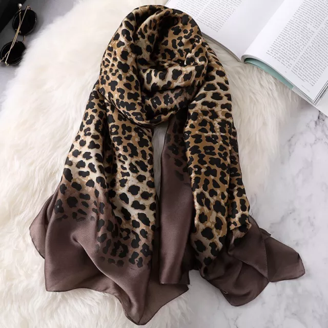 Women Lady Winter Warm Quality Elegant Animal Print Large Silk Scarf Wrap Shawl