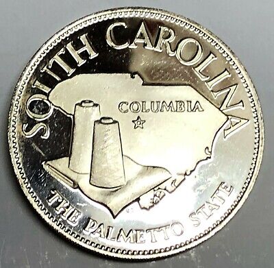 # C3785    Franklin  Mint  Sterling  Silver  Medal,  State Of  South  Carolina