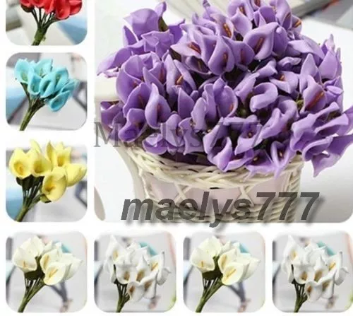 bouquet ARUM lot 12pcs fleur artificielle décoration baptême dragées mariage