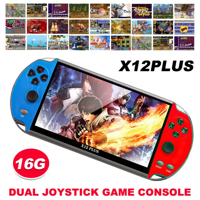 7" inch X12 Plus Game Consoles Retro 16GB Handheld Games Video Console Kids Gift