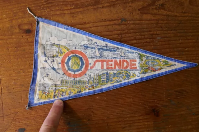 Ostende, Belgium - The Camping Caravan Club - 1960's Cloth Banner or Flag