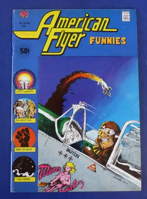 AMERICAN FLYER FUNNIES #1 UNDERGROUND COMIC BOOK ~ Print Mint 1971 ~ FN/VF