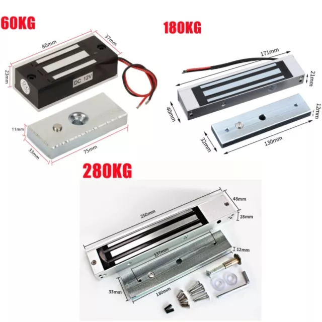 180/280kg Elektromagnet Schloss 12V Elektromagnetische Verriegelung Türschloss