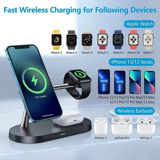 Stazione di ricarica wireless 3 in 1 (per iPhone, Airpods e Apple Watch