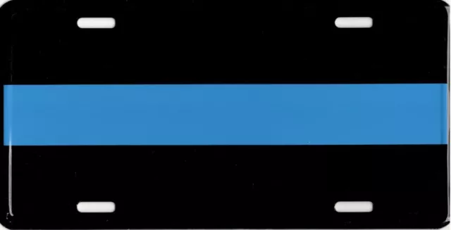 Thin Blue Line Police Officer Cop LEO Blue Lives Matter License Plate Auto Tag