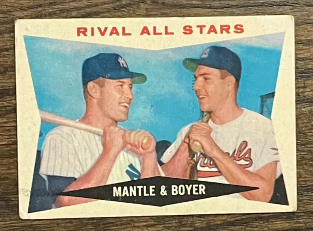 1960 Topps #160 Rival All Stars with Mickey Mantle and Ken Boyer 1960 Topps #160 Rival All Stars with Mickey Mantle and Ken Boyer