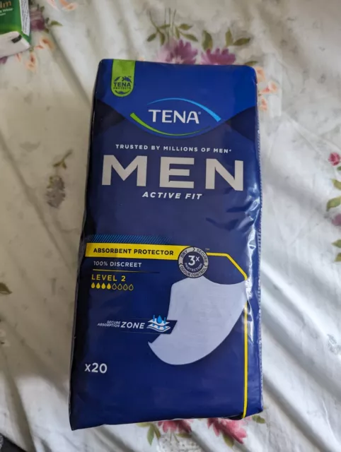 Tena Men Active Fit Level 2 Absorbent Protector - 1 Pack of 20 Incontinence Pads